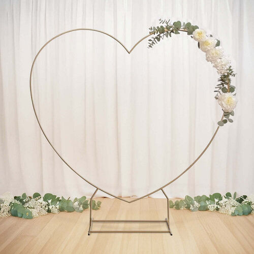 7ft Gold Metal Heart Shape